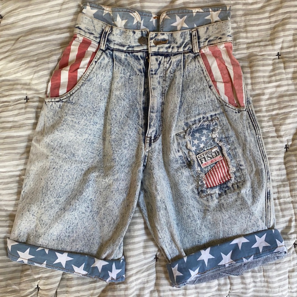 Vintage Denim Patch Shorts